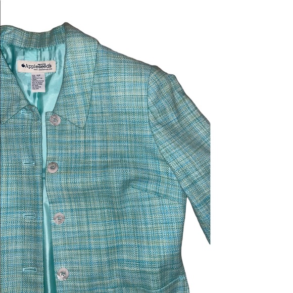 NWOT Appleseed’s - Women’s Petite Size 10P Blue & Green Blazer Jacket Coat - Picture 9 of 14